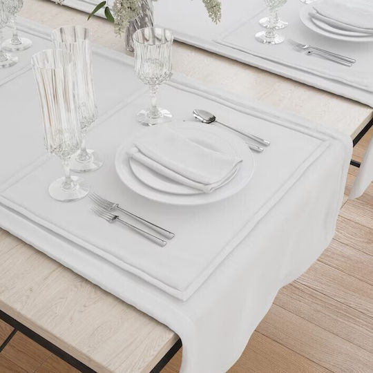 Kotonia Home Față de masă Din Bumbac Set Alb 45x145cm