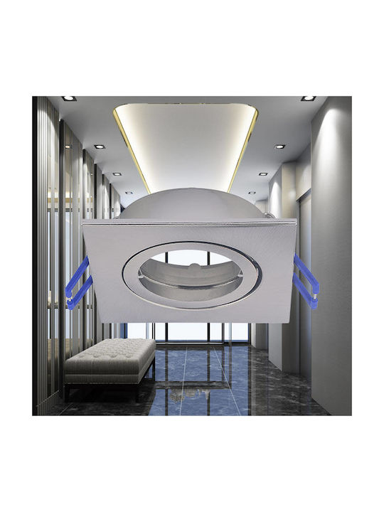 Braytron Recessed Spot Silver 8.2x8.2cm. 1pcs