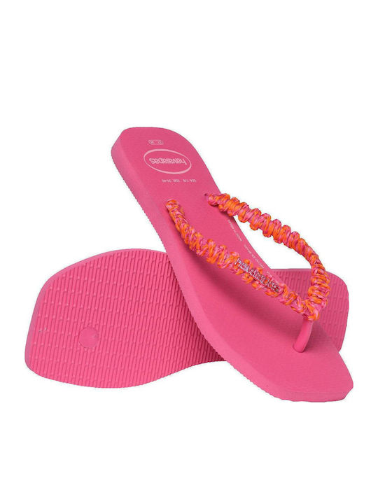Slim Square Flip Flops In Fuchsia Colour
