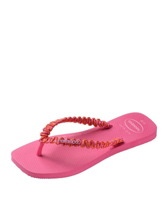 Slim Square Flip Flops In Fuchsia Colour
