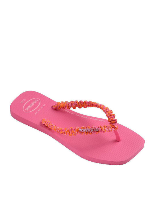 Slim Square Flip Flops In Fuchsia Colour