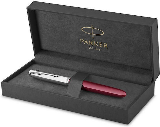 Parker 51 Core Fountain Pen Fine Burgundy with Burgundy Ink