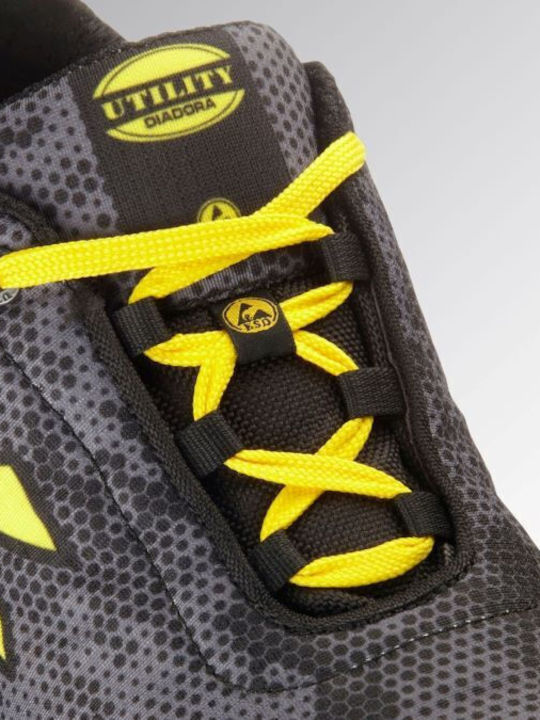 Utility Diadora Waterproof Safety Shoe Shark Stable Impact Low S3S FO SR SC ESD Black Grey EN ISO 20345:2022 181158