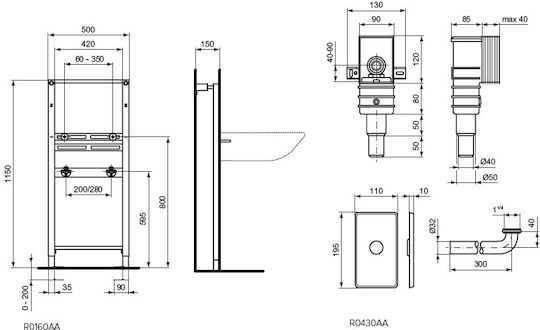 Ideal Standard Sifon Argintiu