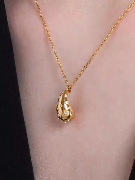 Luca Barra Necklace from Gold Plated Steel