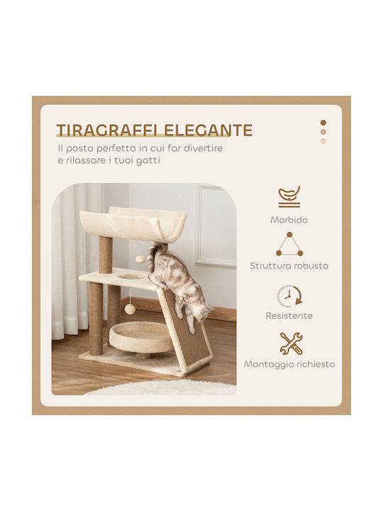 Pawhut Scratching Post Cat Trees Brown 60x30x76cm