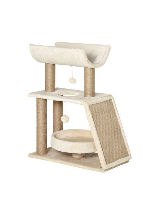 Pawhut Scratching Post Cat Trees Brown 60x30x76cm