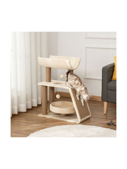 Pawhut Scratching Post Cat Trees Brown 60x30x76cm