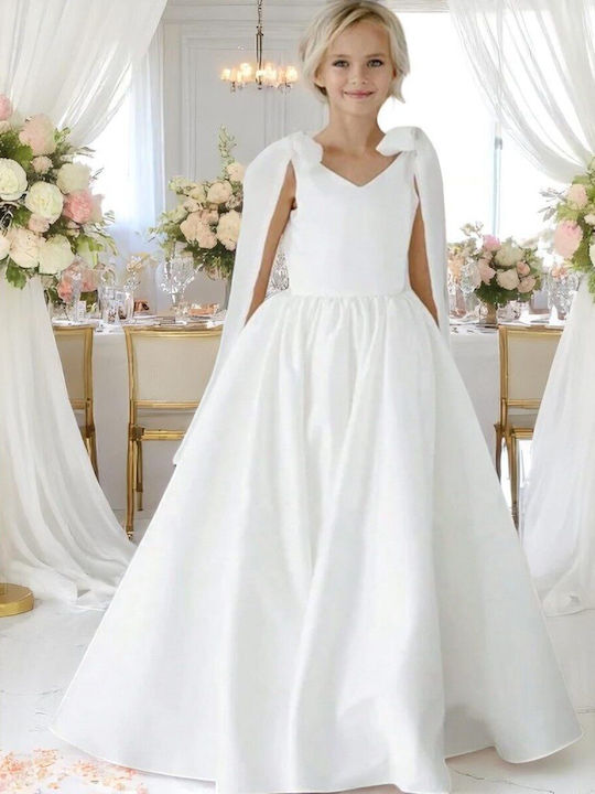 Kinderkleid Ärmellos Für Blumenmädchen Weiß