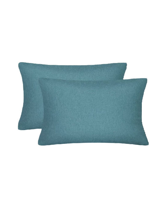 Kotonia Home Σετ Μαξιλαροθήκες με Φάσα Blue 50x80εκ.