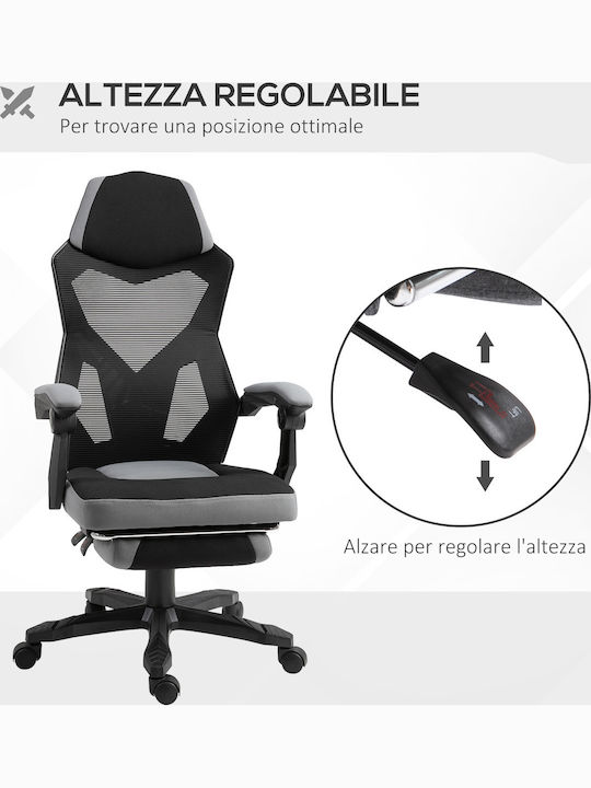 HomCom Scaun De Birou Cu Brațe Gri