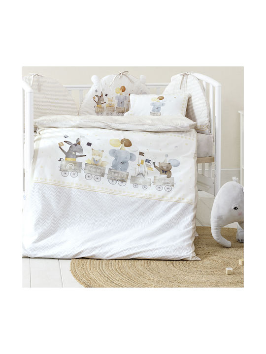 Nima Magic Party Baby Sheets Set Crib Cotton Beige 120x170cm 3pcs