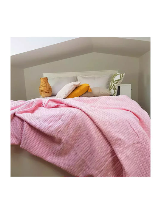 Kotonia Home Cuvertură Extra-dublu Bumbac Roz 220x240cm