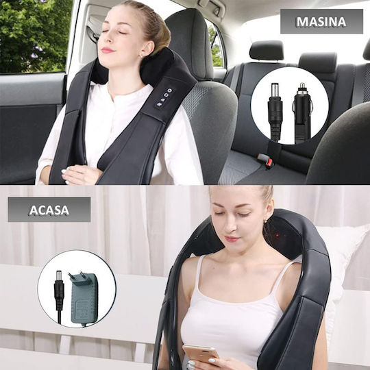 Massage Device Shiatsu for the Neck with Infrared Heat Black