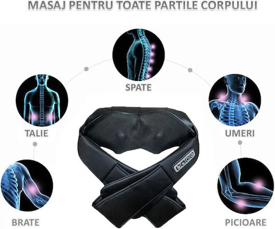 Massage Device Shiatsu for the Neck with Infrared Heat Black