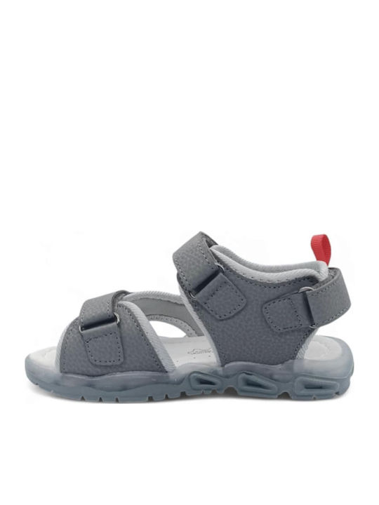 Kids' Sandals Anatomic with Hoop & Loop Closure and Lights Gray