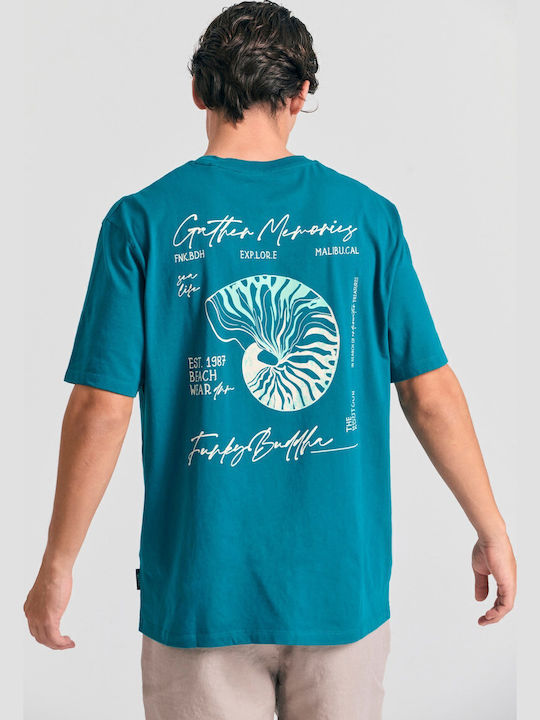 Funky Buddha T-shirt Πετρόλ Funky Buddha T-shirt Πετρόλ