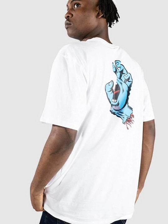 Screaming Hand Chest T-shirt Λευκό