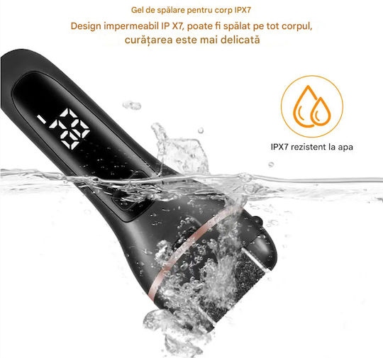 Set Pilă Electrică Pentru Picioare 10 Bucăți Tălpi Călcâie Arvada Drskin V-601 Afișaj Digital Led Baterie 1200 mAh Încărcare Usb Rezistentă la Apă 3 Role 2000 Rpm Accesorii Incluse Îndepărtare Piele Moartă Îndepărtare Calus Negru