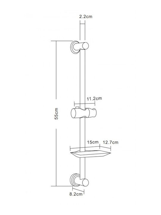 Inter Ceramic Duschsäule ohne Armatur Schwarz