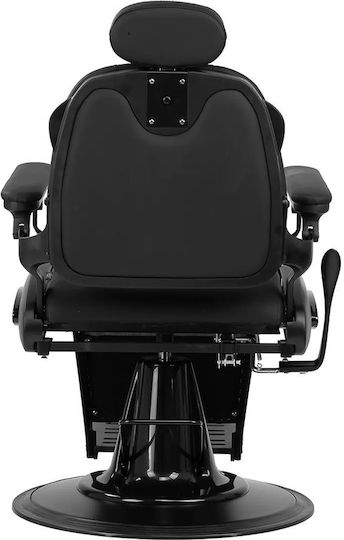 Barber Equipment Καρέκλα Κουρείου Μαύρη με Ρυθμιζόμενο Ύψος και Υδραυλική Ανύψωση