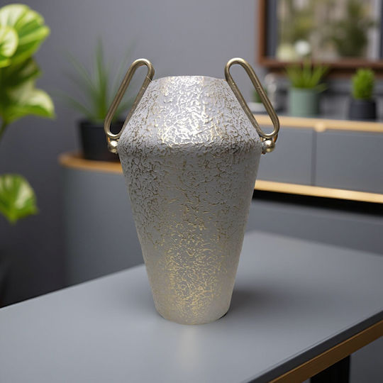 Zen Collection Διακοσμητικό Βάζο Μεταλλικό Γκρι Φ33xΥ46cm
