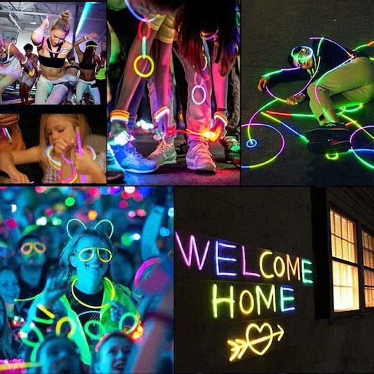 Vicloon Glow Sticks Multi Coloured Bracelets Connectors Pack 100