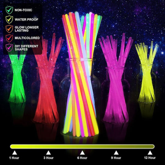 Vicloon Glow Sticks Multi Coloured Bracelets Connectors Pack 100