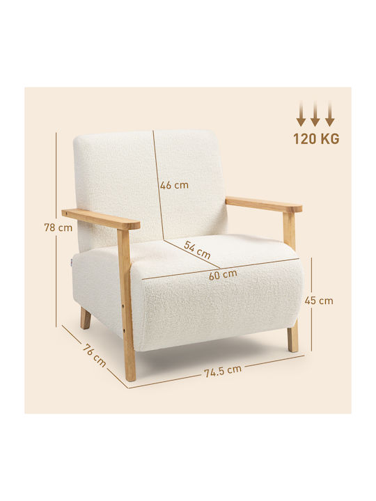HomCom Sessel Creme 80x75x85cm