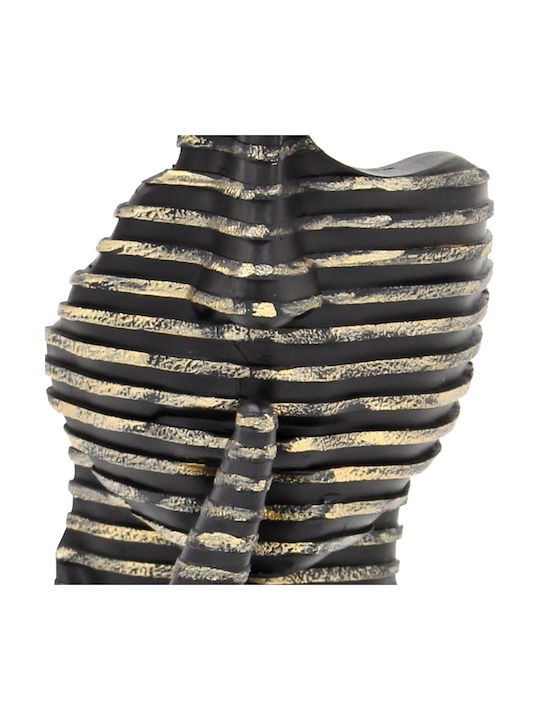 Decorative Polyresin 9x10x26 Face Black Gold Keskor 67237-2