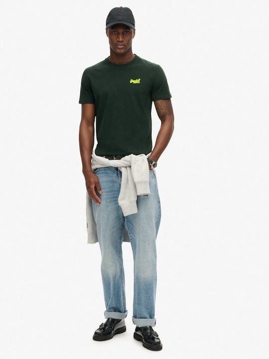 T-shirt Forest Green, Fluro Yellow
