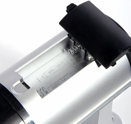 Fake Surveillance Camera Outdoor Indoor Flashing Red LED 360°/90° Rotation Waterproof AA Batteries Silver