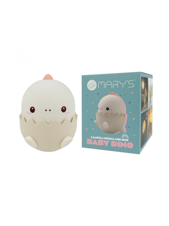 Mary's Mary's Nursery Night Light LED Baby Dino Battery Pink Warm