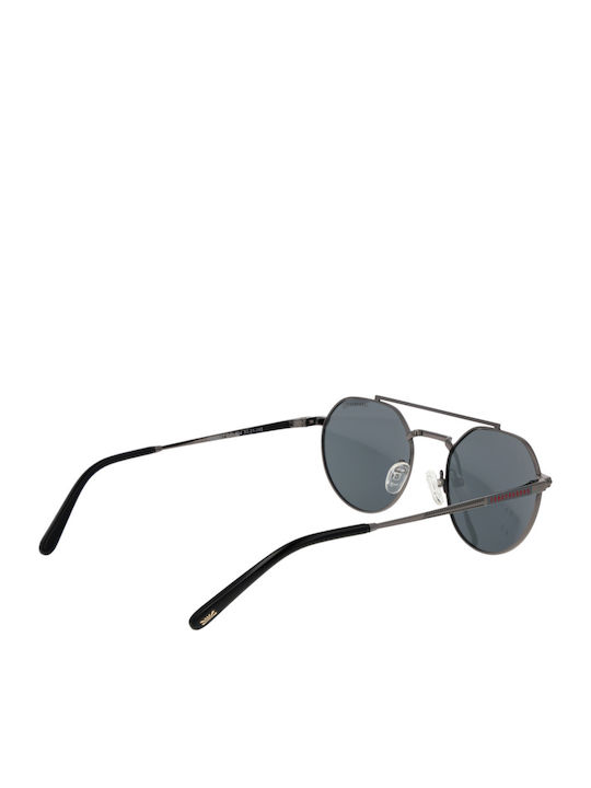 Funky Buddha Unisex Sunglasses with Silver Metal Frame and Black Polarized Lens FBS2057/004
