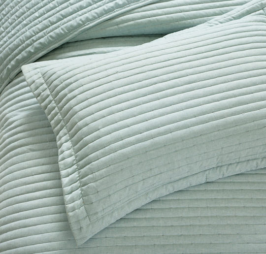 Liolios Home Kissenbezug Gesteppt Aqua 50x70cm.