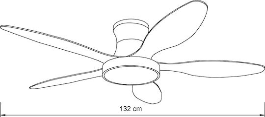 Inlight Denali Ceiling Fan 132cm with Light Fixture Gray