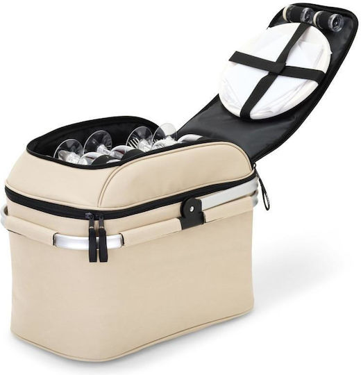Livoo Picknickkorb 23l Set 26x44cm in Beige Farbe
