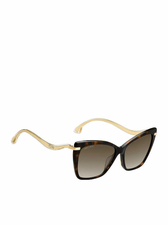 Jimmy Choo Selby Damen Sonnenbrille mit Braun Schildkröte Kunststoff Gestell und Braun Verlaufsfarbe Linse