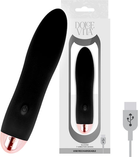 Dolce Vita Rechargeable Vibrator Four Mini Δονητής Bullet 2.6cm Black