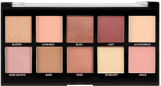 Profusion Cosmetics Profusion 10 Shade Eye Shadow Palette in Solid Form Bare Rose