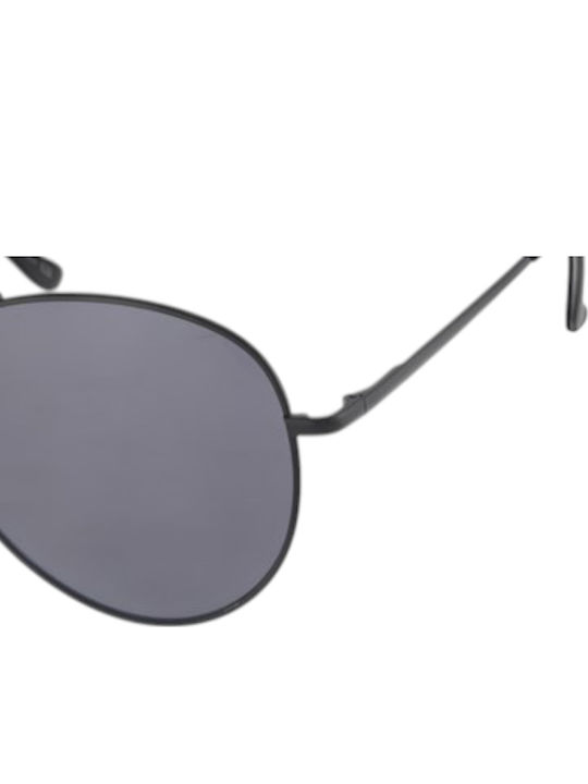 Paolo Moss Men's Sunglasses with Black Metal Frame and Black Lens