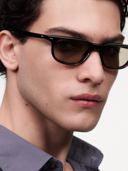 Chimi Novis Unisex Sunglasses With Brown Tartaruga Horn-Rimmed Frame And Green Lens