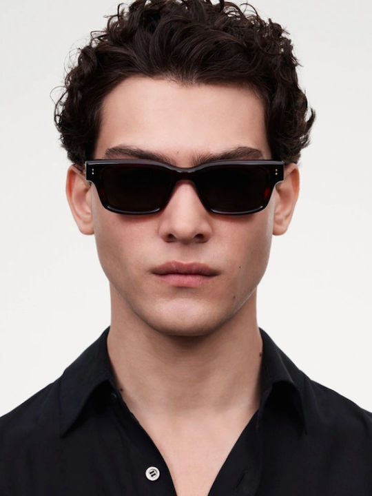 Chimi Unisex Sunglasses with Brown Tartaruga Plastic Frame and Green Lens