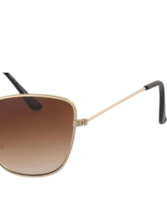 Paolo Moss Women's Sunglasses with Gold Metal Frame and Gold Gradient Lens