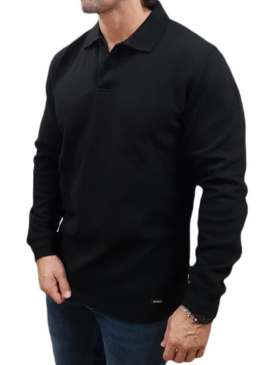 Long Sleeve Black Polo Shirt