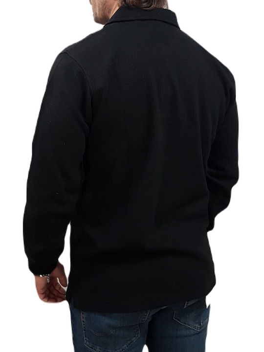 Long Sleeve Black Polo Shirt