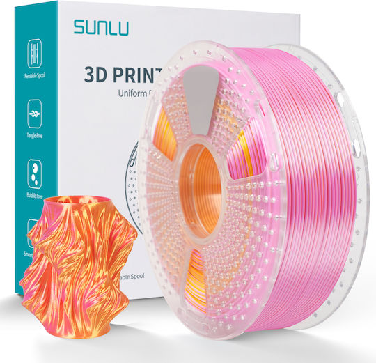 Sunlu Filament Pentru Imprimante 3D PLA+ Mătase 1.75mm Roz 1kg 1 Bucată Bobină
