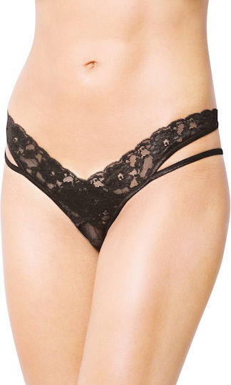 Softline 2438 String Sexy Pentru Femei De Mașină Cu Dantelă Neagră
