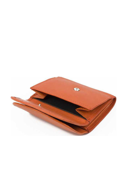 Small Leather Women's Wallet Classic Orange