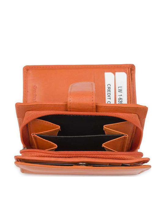 Small Leather Women's Wallet Classic Orange